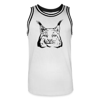 lynx - Men's Basketball Jersey - white/black - Front - AI Model Male 185 dark (185cm)