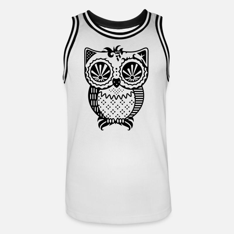 Patchwork Eule - Männer Basketball-Trikot - Weiß/Schwarz