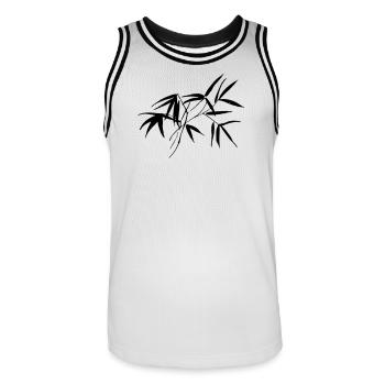 Bambus - Männer Basketball-Trikot - Weiß/Schwarz - Vorne - AI Model Male 185 dark (185cm)