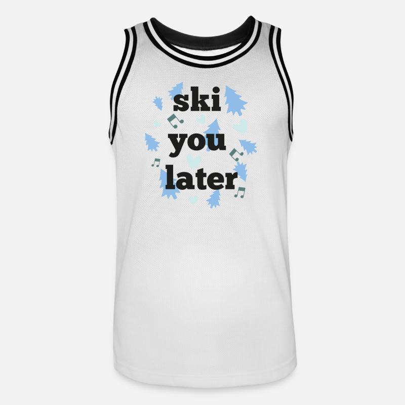 Ski dich später - Männer Basketball-Trikot - Weiß/Schwarz