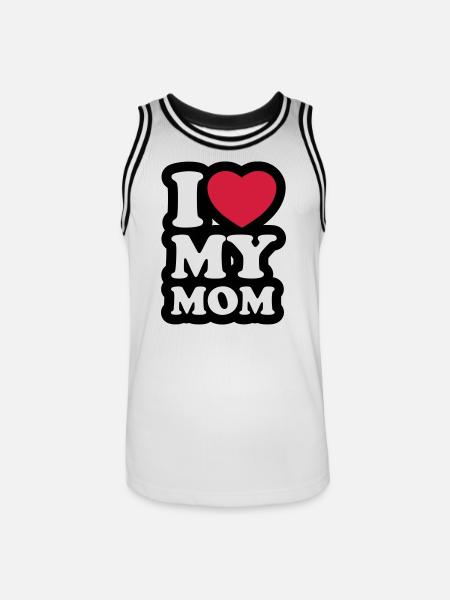 I love my mom - Men's Basketball Jersey - white/black