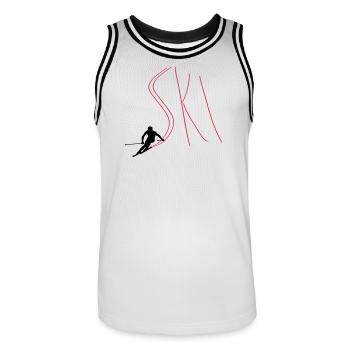 Ski - Maillot de basket Homme - blanc/noir - Devant - AI Model Male 185 dark (185cm)