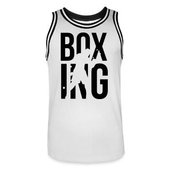 boxing boxen - Männer Basketball-Trikot - Weiß/Schwarz - Vorne - AI Model Male 185 dark (185cm)