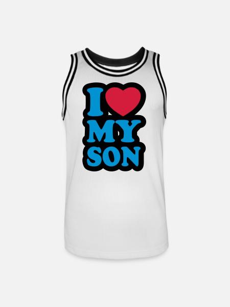 I love my son - Men's Basketball Jersey - white/black
