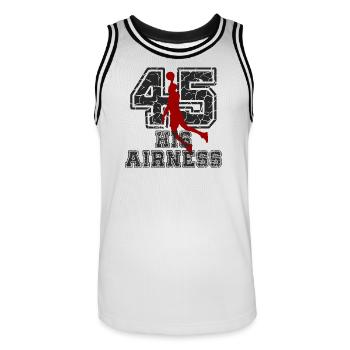 Basketball 45 Herren Shirt Streetwear Retro - Männer Basketball-Trikot - Weiß/Schwarz - Vorne - AI Model Male 185 dark (185cm)
