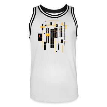Architecture minimal landscape - Men's Basketball Jersey - white/black - Front - AI Model Male 185 dark (185cm)
