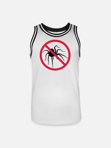 ingen edderkop forbudt skjold edderkop design cl - Herre basketball-trikot - hvid/sort