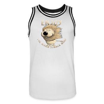 Enjoy - Drolly Lion - Maillot de basket Homme - blanc/noir - Devant - AI Model Male 185 dark (185cm)