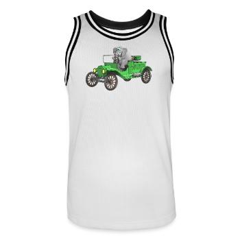 Voiture de bande dessinée drôle drôle - Maillot de basket Homme - blanc/noir - Devant - AI Model Male 185 dark (185cm)