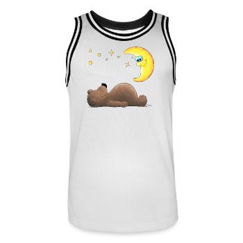 sweet teddy bear - Men's Basketball Jersey - white/black - Front - AI Model Male 185 dark (185cm)