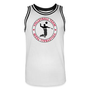 l'équipe de volley-ball - Maillot de basket Homme - blanc/noir - Devant - AI Model Male 185 dark (185cm)