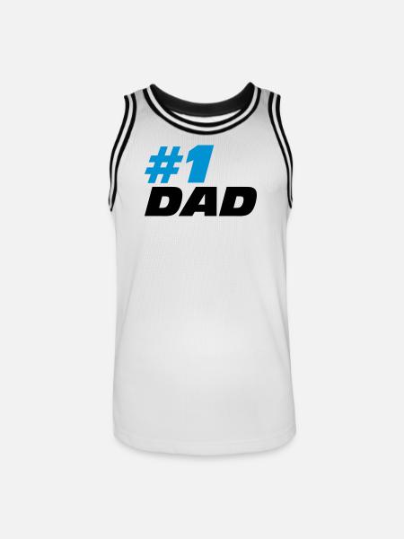 #1 Dad - Men's Basketball Jersey - white/black