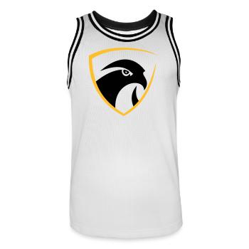 Logo Falcon - Maillot de basket Homme - blanc/noir - Devant - AI Model Male 185 dark (185cm)