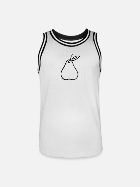 Pear Illustration – Minimal Fruit Design - Men's Basketball Jersey - white/black