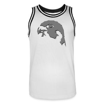 Falcon - Men's Basketball Jersey - white/black - Front - AI Model Male 185 dark (185cm)