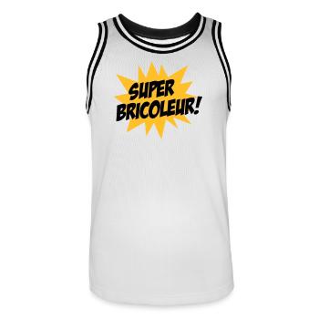 Super Bricoleur ! - Maillot de basket Homme - blanc/noir - Devant - AI Model Male 185 dark (185cm)