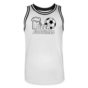 Beer Football - Men's Basketball Jersey - white/black - Front - AI Model Male 185 dark (185cm)