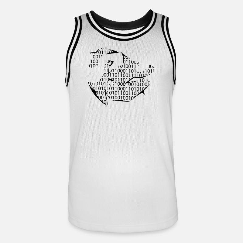 binary code - Men's Basketball Jersey - white/black