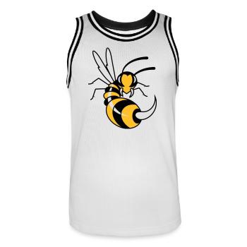 Wespe mit riesigen Stachel - Männer Basketball-Trikot - Weiß/Schwarz - Vorne - AI Model Male 185 dark (185cm)