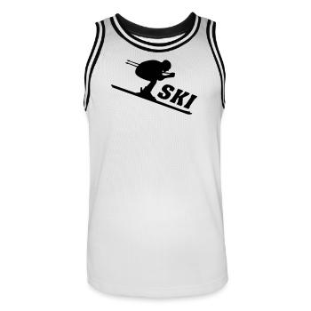 Ski, ski, ski, après-ski, freeski, hiver - Maillot de basket Homme - blanc/noir - Devant - AI Model Male 185 dark (185cm)