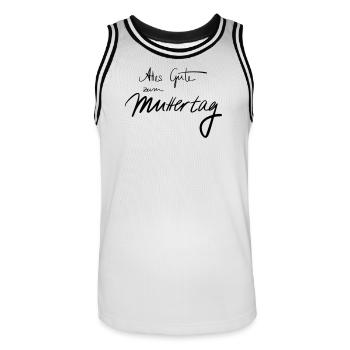Bonne fête des mères - Maillot de basket Homme - blanc/noir - Devant - AI Model Male 185 dark (185cm)