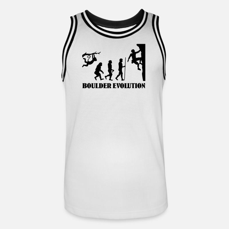 Boulder Evolution Klettern Bergsteigen Boulderer - Männer Basketball-Trikot - Weiß/Schwarz