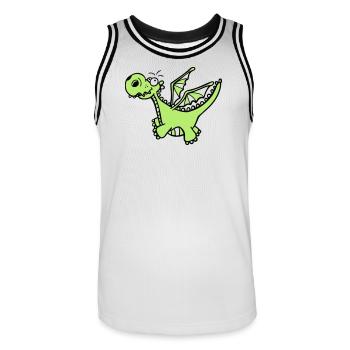 Mächtiger Drache - Männer Basketball-Trikot - Weiß/Schwarz - Vorne - AI Model Male 185 dark (185cm)
