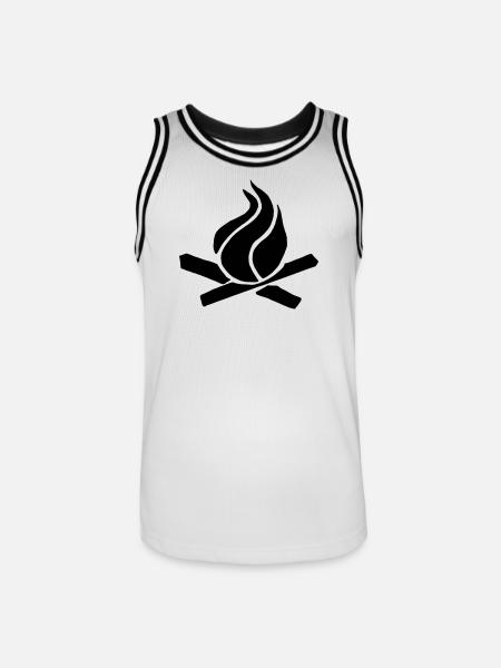 flame wood grill - Men's Basketball Jersey - white/black
