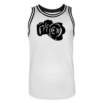 caméra - Maillot de basket Homme - blanc/noir - Devant - AI Model Male 185 dark (185cm)