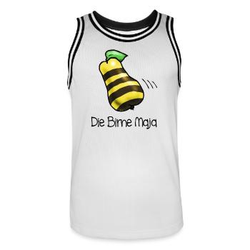 Birne Maja - Männer Basketball-Trikot - Weiß/Schwarz - Vorne - AI Model Male 185 dark (185cm)