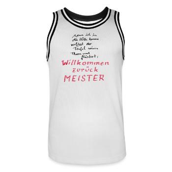 Willkommen zurück Meister - Männer Basketball-Trikot - Weiß/Schwarz - Vorne - AI Model Male 185 dark (185cm)