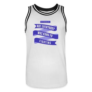 Surely Not Everybody What Kung Fu Fighting - Men's Basketball Jersey - white/black - Front - AI Model Male 185 dark (185cm)