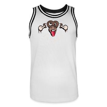 lustiger Affe lalala Symbol Illustration Zunge - Männer Basketball-Trikot - Weiß/Schwarz - Vorne - AI Model Male 185 dark (185cm)