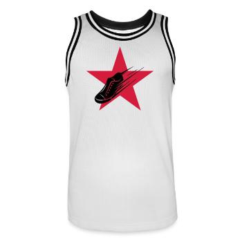 Course à Pied / Running / Jogging / Coureur - Maillot de basket Homme - blanc/noir - Devant - AI Model Male 185 dark (185cm)
