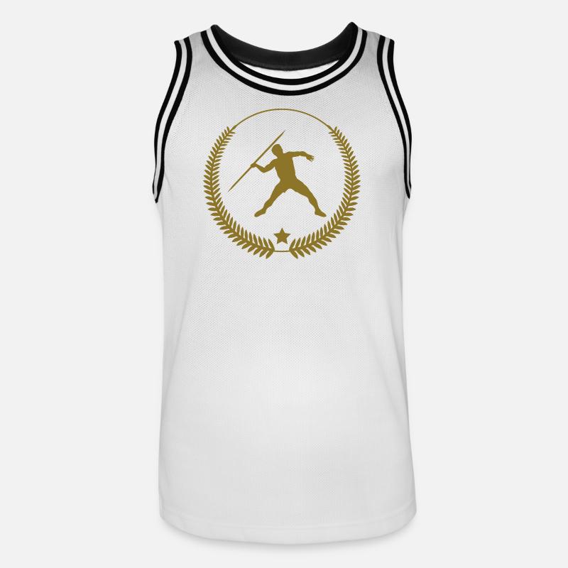 Speerwurf / Diskuswurf / Kugelstoßen / Hammerwurf - Männer Basketball-Trikot - Weiß/Schwarz
