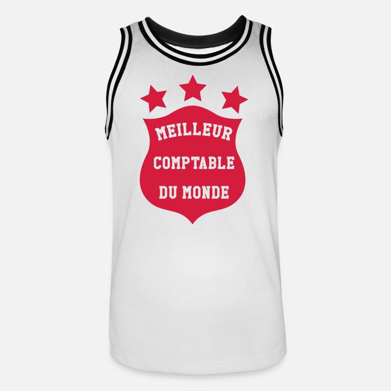 comptable / comptabilité / argent / Finance / Euro - Maillot de basket Homme - blanc/noir