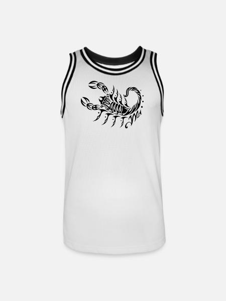 Astrological zodiac, scorpion - Men's Basketball Jersey - white/black