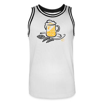 Beer Beer Mug Hops Wheat - Men's Basketball Jersey - white/black - Front - AI Model Male 185 dark (185cm)