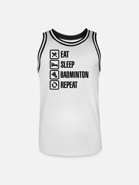 Eat Sleep Badminton Repeat - Men's Basketball Jersey - white/black