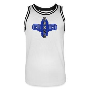 Boxer engine motorcycle motorcyclist biker engine - Men's Basketball Jersey - white/black - Front - AI Model Male 185 dark (185cm)