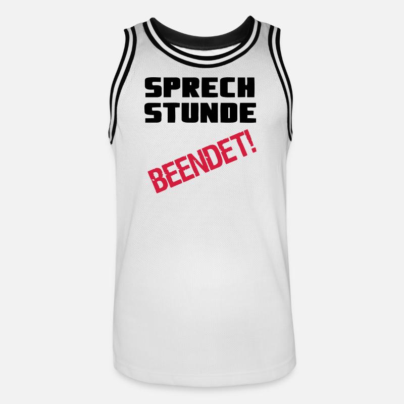 Sprechstunde beendet Medizin Spruch Geschenk - Männer Basketball-Trikot - Weiß/Schwarz