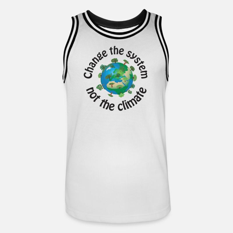 Changer le système, pas le climat noir - Maillot de basket Homme - blanc/noir