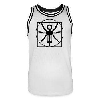 Homme de Vitruve du vin un tire-bouchon Léonard de - Maillot de basket Homme - blanc/noir - Devant - AI Model Male 185 dark (185cm)