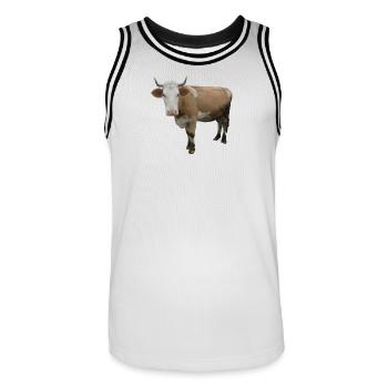 Kuh - Männer Basketball-Trikot - Weiß/Schwarz - Vorne - AI Model Male 185 dark (185cm)