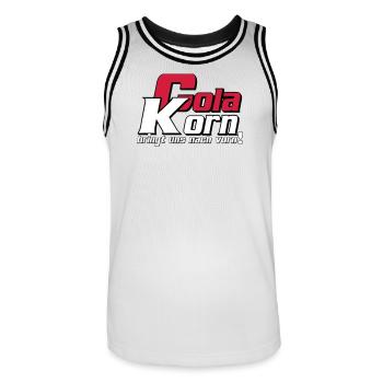 Korn , Party , Cola Korn bringt uns nach vorn(25) - Männer Basketball-Trikot - Weiß/Schwarz - Vorne - AI Model Male 185 dark (185cm)