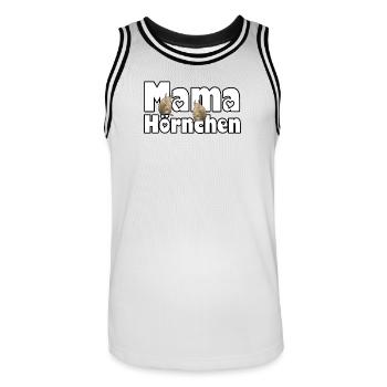 Mama Eichhörnchen Mutter Tier Muttertag Spruch - Männer Basketball-Trikot - Weiß/Schwarz - Vorne - AI Model Male 185 dark (185cm)