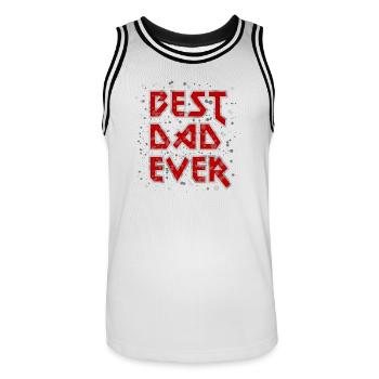 Best Dad Ever metal rock cool Spruch rot Vater - Männer Basketball-Trikot - Weiß/Schwarz - Vorne - AI Model Male 185 dark (185cm)