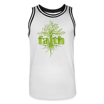 Foi Arbre Espoir Motivation Forêt Symbole icône - Maillot de basket Homme - blanc/noir - Devant - AI Model Male 185 dark (185cm)