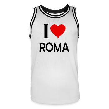 J'aime Roma - Maillot de basket Homme - blanc/noir - Devant - AI Model Male 185 dark (185cm)