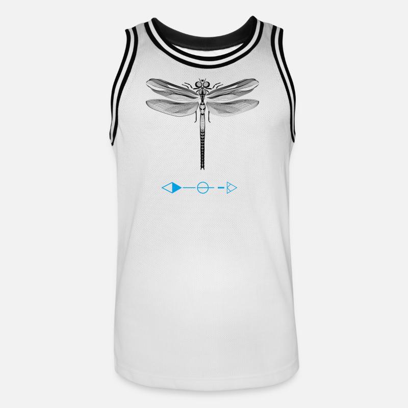 Libertà di ali libellula libellula bug fly donna - Maglia da basket per uomo - bianco/nero